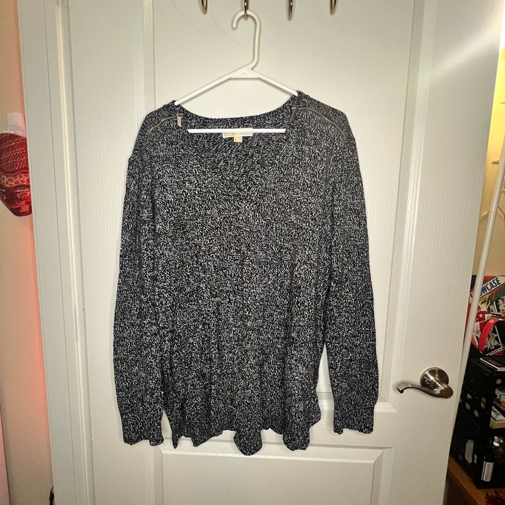 Michael Kors Black and white marble sweater XL